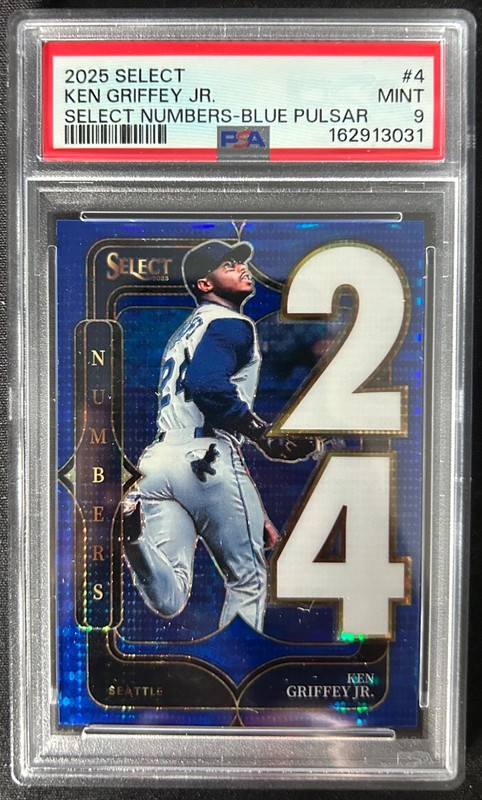 Ken Griffey Jr. - 2025 Panini Select Numbers Blue Pulsar - 24/35 - PSA 9 MINT