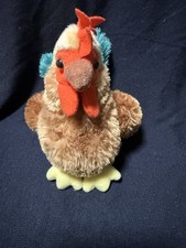 Aurora Brown Chicken Rooster Plush Stuffed Animal w/ Blue Tail
