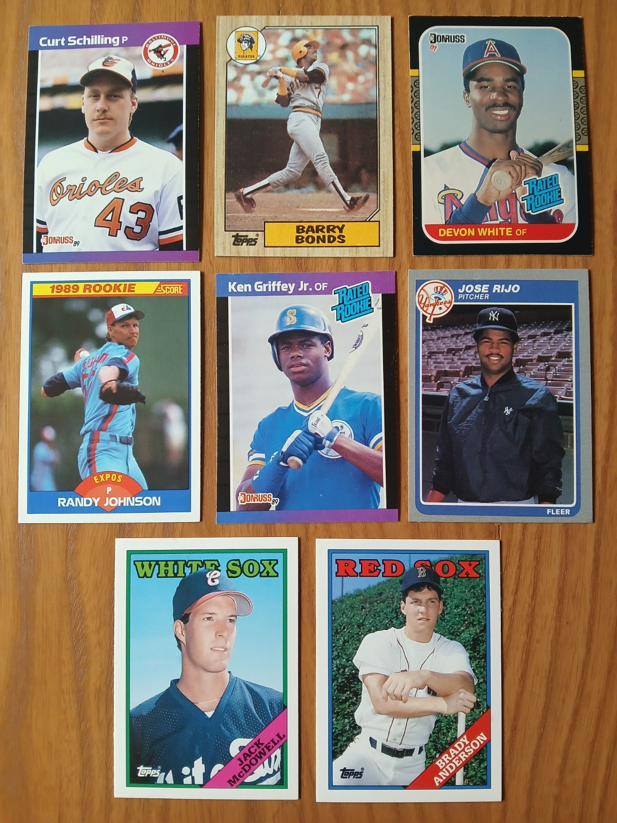 1980s MLB Rookie Lot - KEN GRIFFEY JR BARRY BONDS RANDY JOHNSON ++