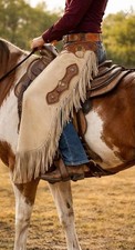 Women's Western Suede Cowboy Handmade chap Leather, Chap vintage fringes pant