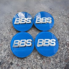 BBS RS LM RZ Center Caps Logos 70mm 09.24.030 Blue Silver Set Of 4