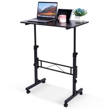Standing Desk Adjustable Height, Mobile Stand Up 31.5" x 15.7" x 28", Black