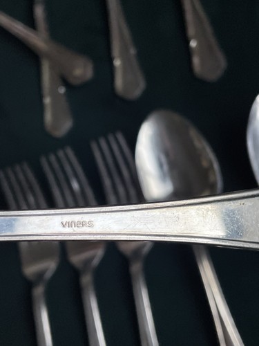 Viners Dubarry Silver Plate Cutlery 25 Pieces Soup Spoons Forks Tea Spoons - Imagen 9 de 9