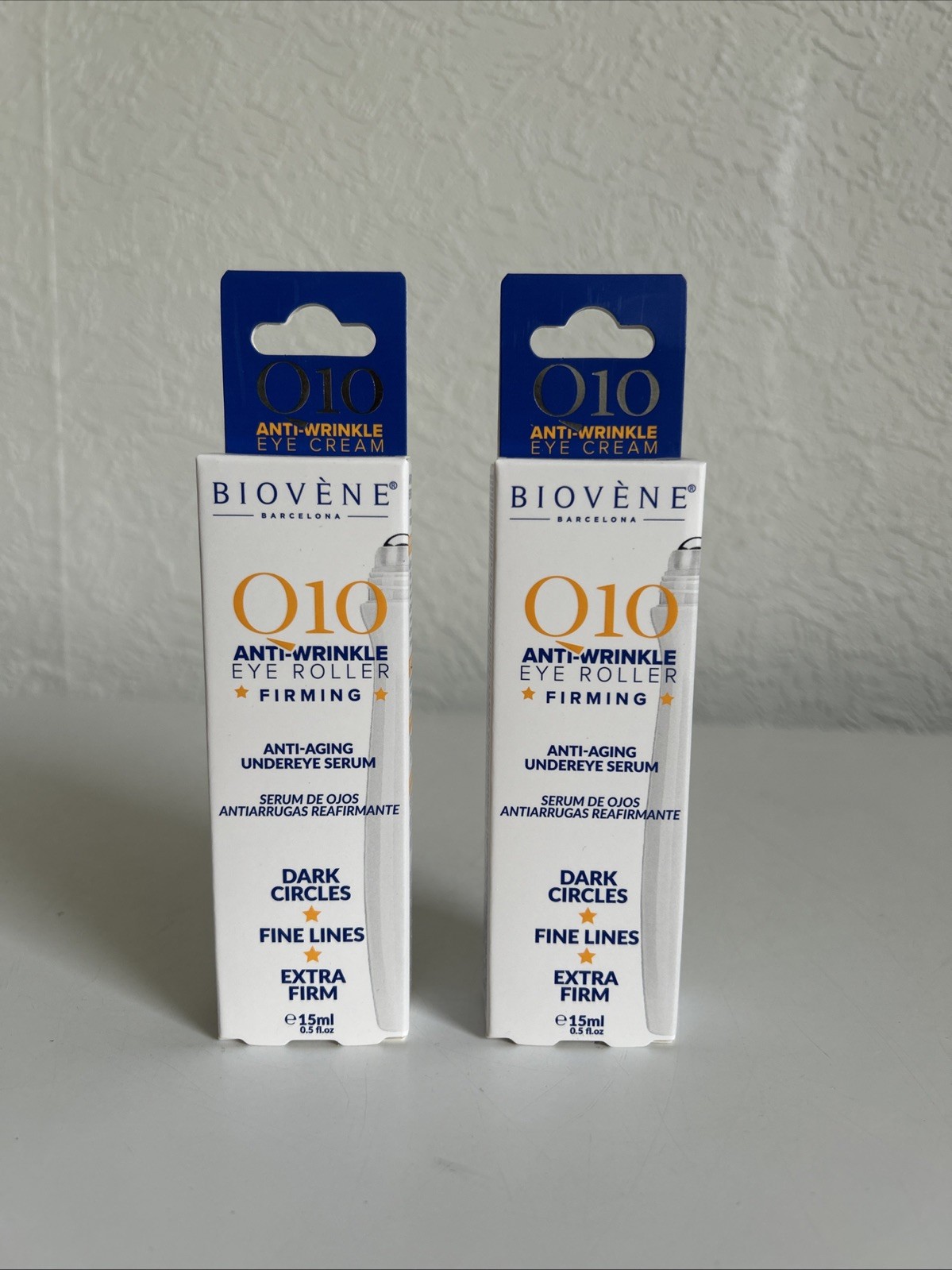 2x Brand New Biovene Q10 Anti Wrinkle Eye Roller Firming Under Eye Serum 15ml