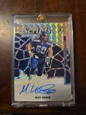 Max Unger Auto Silver Mosaic Scripts SP Seahawks Center Great 2020 Panini Mosaic