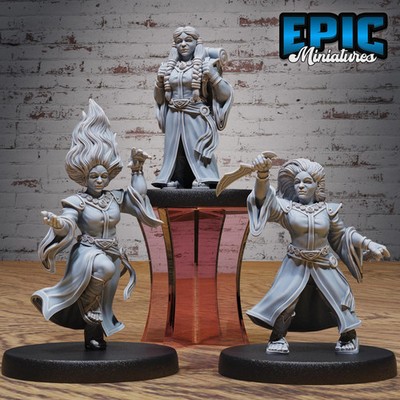Weiblicher Zwerg Hexenmeister Miniatur 28-32mm Fantasy Magier DnD RPG