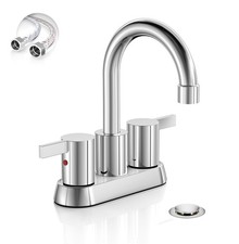 Phiestina 4 Inch Centerset 2 or 3 Holes 2 Handle Chrome Lead-Free