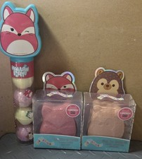 Squishmallows Bath Bombs Lot Of 3- 2 Surprise Charm Bath Bombs And Tube