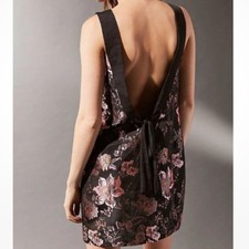 Urban outfitters jacquie jaquard floral tie back dress xs