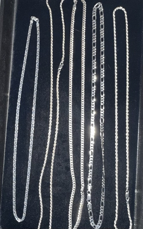 925 Sterling silver Chain Necklaces Lot, Multiple Styles
