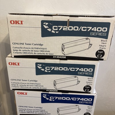 Genuine Sealed OKI Black Toner Printer Cartridge C7200 C7200n C7400DXN C7400n