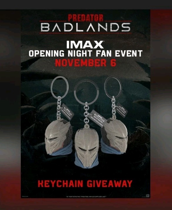 Predator Badlands Movie (2025) Keychain IMAX Fan Event Opening