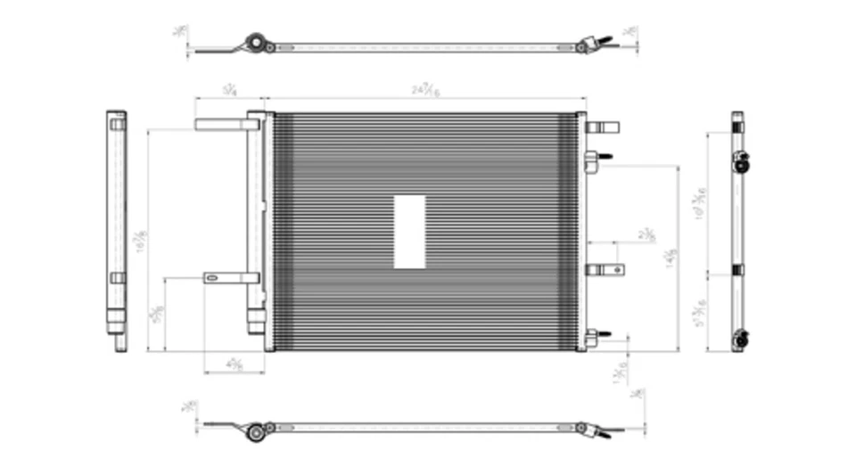 Condensador CA para 13-17 Ford Fusion 2.5L/13-16 MKZ 3.7L com receptor e secador (PFC) - Imagem 2 de 2