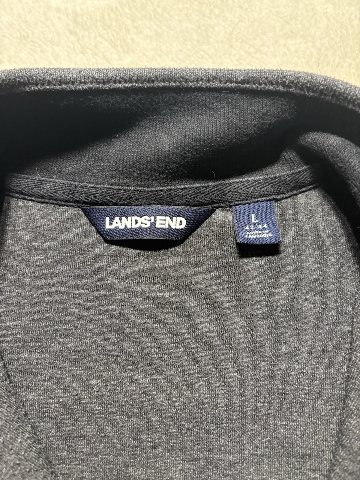 Solid Gray Quarter Zip Sweater Lands End Men's Si… - image 5