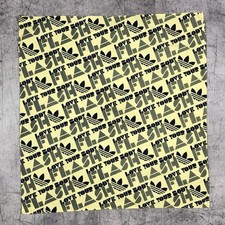 Vintage 80s Adidas Flash Love Your Body Bandana Yellow Black Trefoil Head Wrap