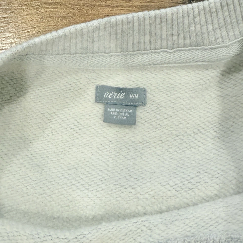 Sudadera con abertura lateral con estampado de leopardo Aerie para mujer talla mediana M gris animal Foto 2 de 3