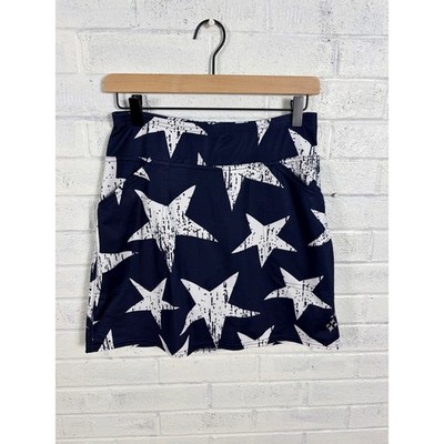 Jofit Golf Skort Women XS Navy Blue White Star Print Athletic Skirt Pocket