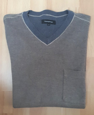 Ermenegildo Zegna V-Ausschnitt Baumwoll-Pullover  / V-Neck Cotton Sweater M
