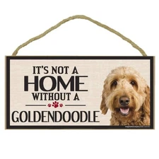 Imagine This Wood Sign for Goldendoodle Dog Breeds, 10"L x 0.25"W