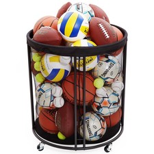 Ball Cart, 82 U.S. GALS Ball Bin, Rolling Basketball Storage Bin with Wheels ...
