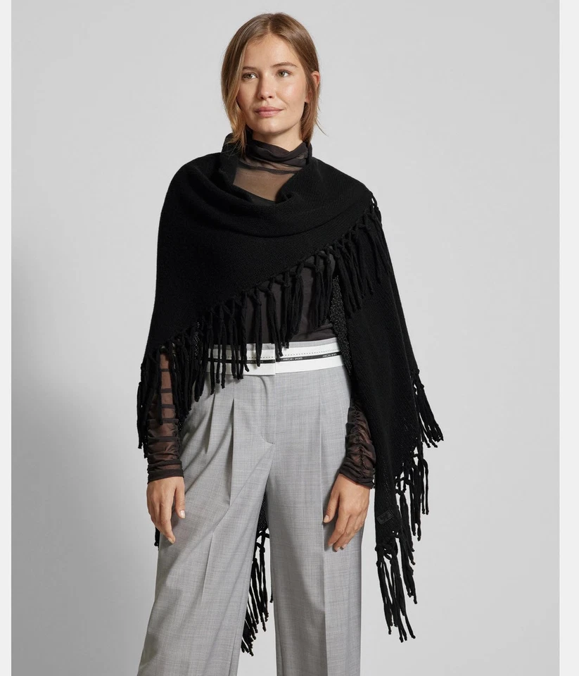 NEW Weekend Max Mara Wool shawl with fringes Scialle in lana con frange mantella - Imagen 4 de 4
