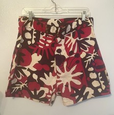 Vintage 1960s Jantzen Board Shorts Swimsuit Mens 32 33 34 Red Navy Off White