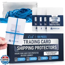 Premium Bundle Trading Card Shipping Protector with Rubber Bands | Graded Car