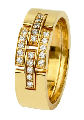 Cartier Maillon Panthere Ring Diamond 18k Yellow Gold Band Size 63 +Box B4081163
