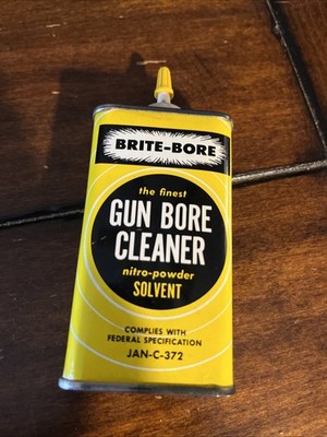Vintage Brite Bore Gun Solvent Oil 4 Fl. Oz. Tin Can Advertising USA - Empty