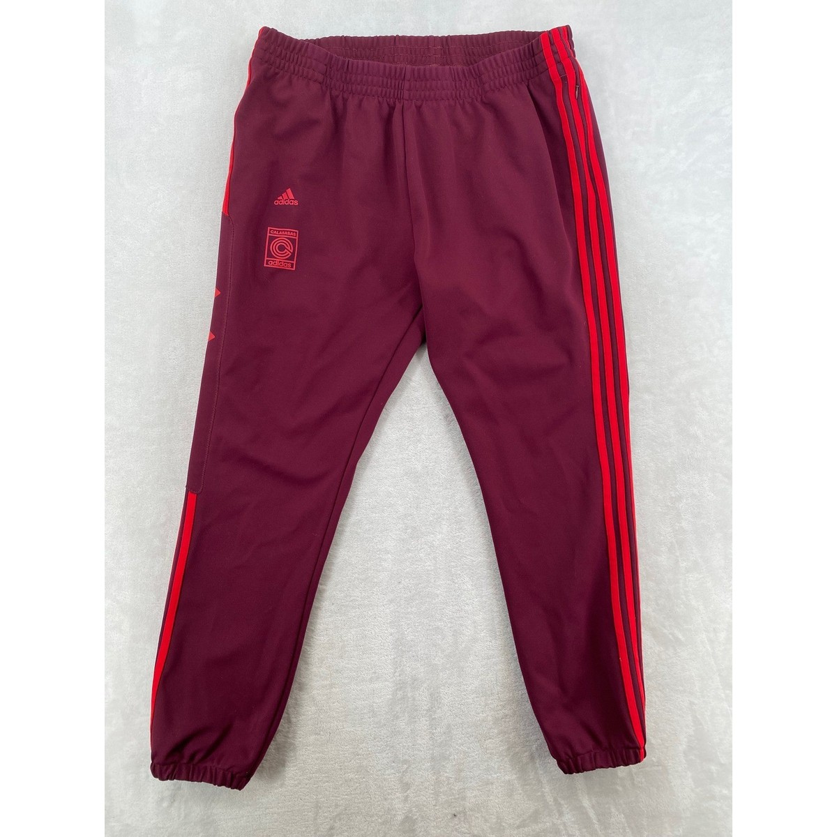 adidas CALABASAS ジャージパンツ バーガンディ Adidas Yeezy Calabasas Track Pants Mens Maroon Red CV7905 Joggers