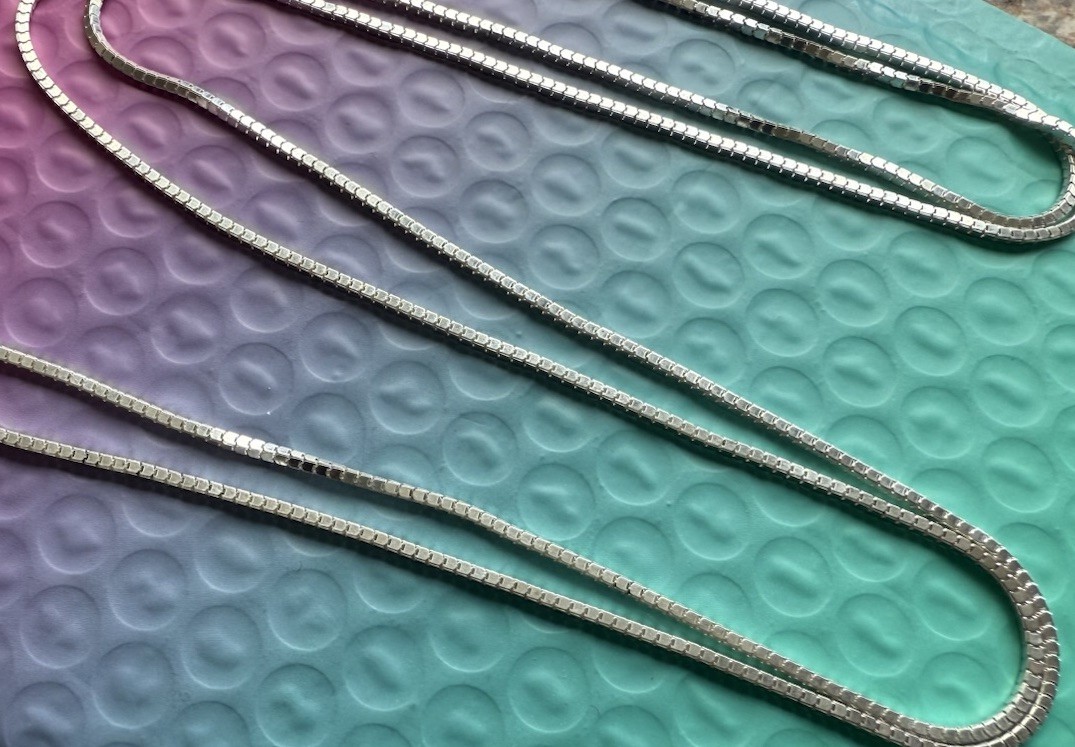 Solid 54" Extra‑Long 925 Sterling Silver Box Chai… - image 9