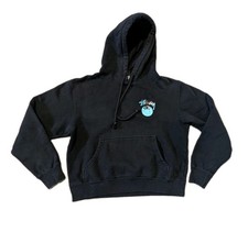Stussy Women's Black Hoodie 8-ball Double Sided Size XS Cropped 