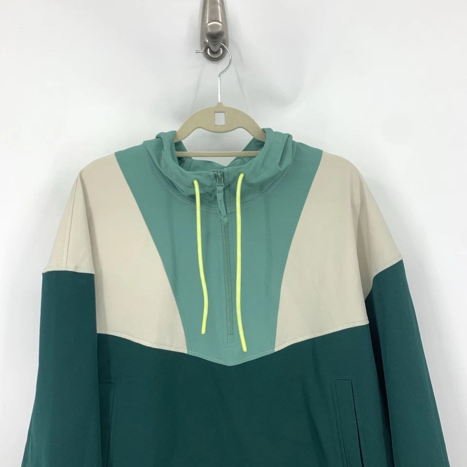 Chaqueta con capucha Old Navy Active para mujer talla grande 1/2 cremallera Anarok verde transpirable Foto 2 de 4