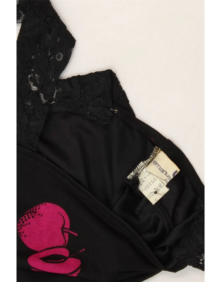 EMANUEL UNGARO Womens Sleeveless A-Line Dress UK 34 Large Black Floral DH22 - Image 3 of 3