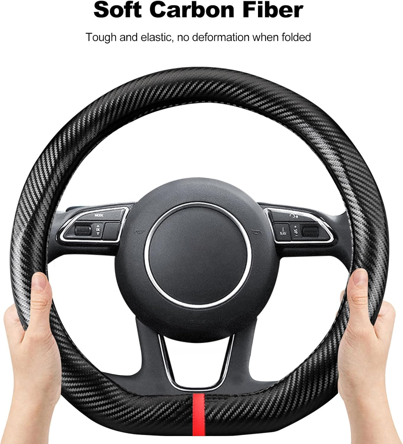 Coprivolante Fibra di Carbonio Auto - Traspirante ed Ergonomico 38cm - 4