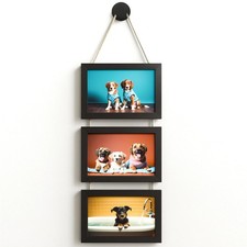 4x6 Wall Hanging Picture Frames Collage with 3 Opening White Frames