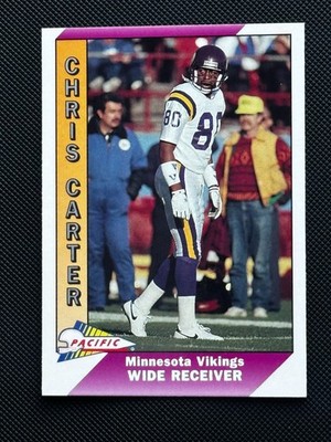 1991 Pacific #286 Cris Carter SPELLING ERROR Minnesota Vikings Football Card