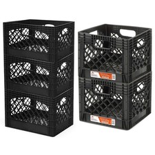 Juggernaut Storage 3 Pack Storage Crates, 24 Qt and 2 Pack Storage Crates, 16 Qt