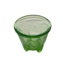 Hazel Atlas Uranium Glass Measuring Cup Vaseline Depression Glass 4.5” Patent