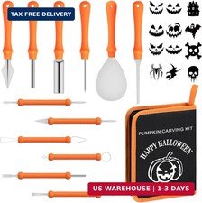 Halloween Pumpkin Carving Kit with 12 Stencils  Bag,Pumpkin Carving Tools