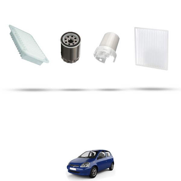 Hoffcar Wartungsset - 4 Filter Kompatibel Mit Toyota Yaris I (P1) 1.5 TS 78KW-image