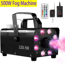 500W Smoke Machine Fog Machine with 13 Colorful LED Lights Effect 2000CFM Fog