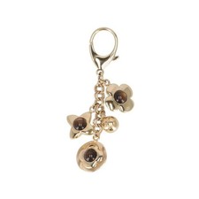 LOUIS VUITTON Bijoux Sac Tresor Key Holder Gold M66349  Flower bag charm