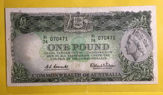 AUSTRALIAN ONE POUND NOTE CIRCULATED pre decimal Aus banknote CHECK OUR STORE