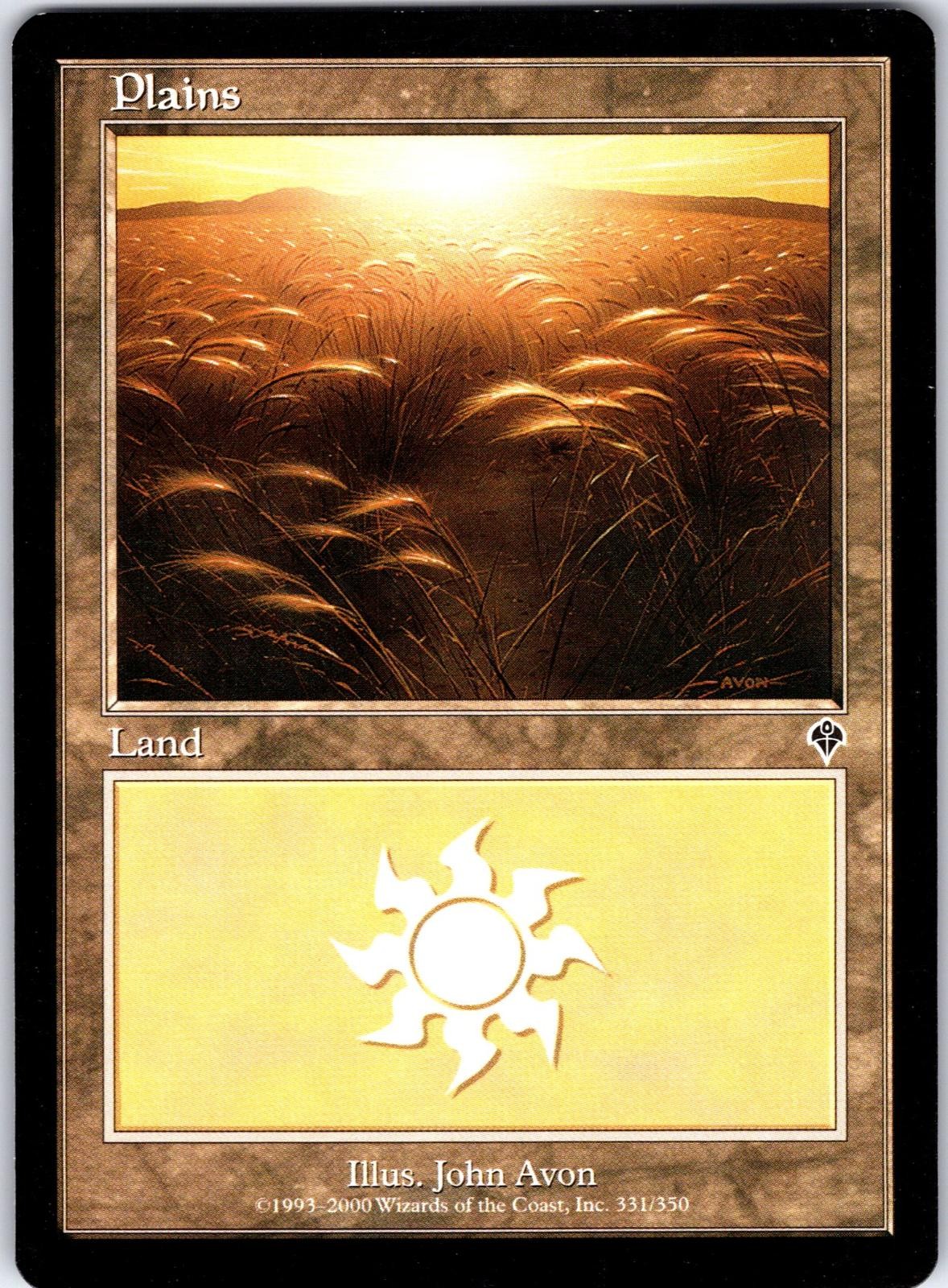 Plains (331) 331 Land Invasion Magic: The Gathering Lightly Played