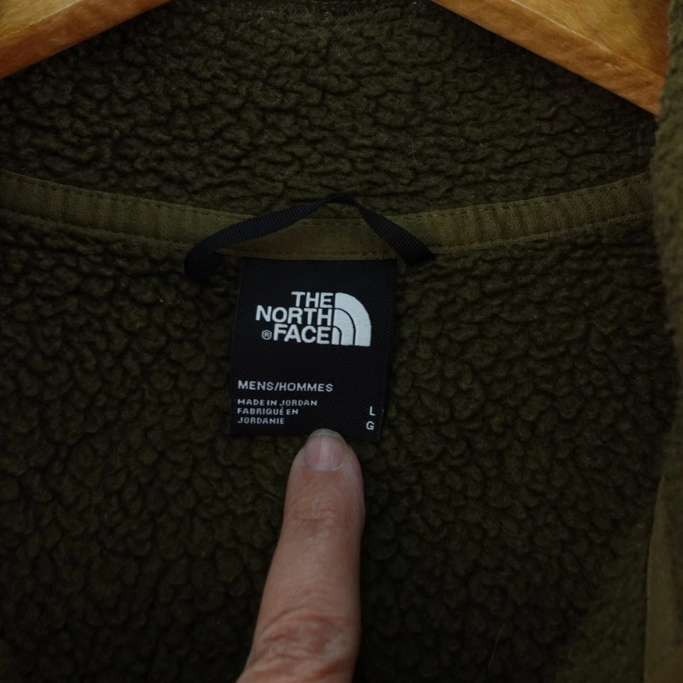 Pullover polar grande The North Face para hombre con cremallera en cuarto verde oliva senderismo al aire libre Foto 3 de 4