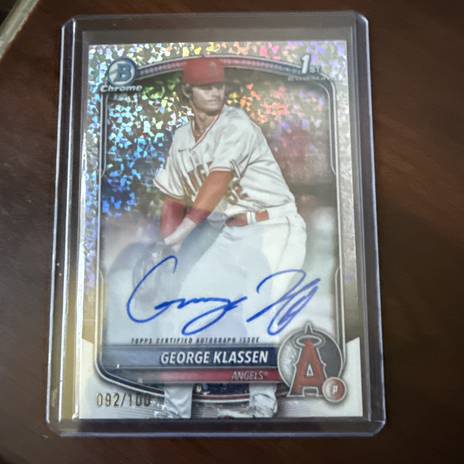 2025 Bowman Chrome George Klassen 1st Auto Mini Diamonds #’d/100 Angels