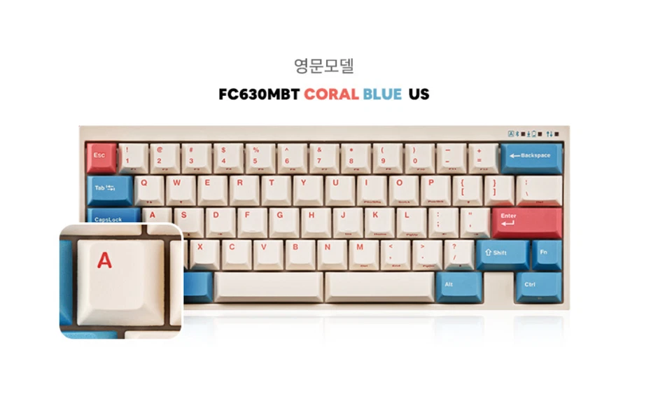 Leopold FC900RBT MX2A Mechanical Keyboard Coral Blue Bluetooth US Layout - Image 2 of 3