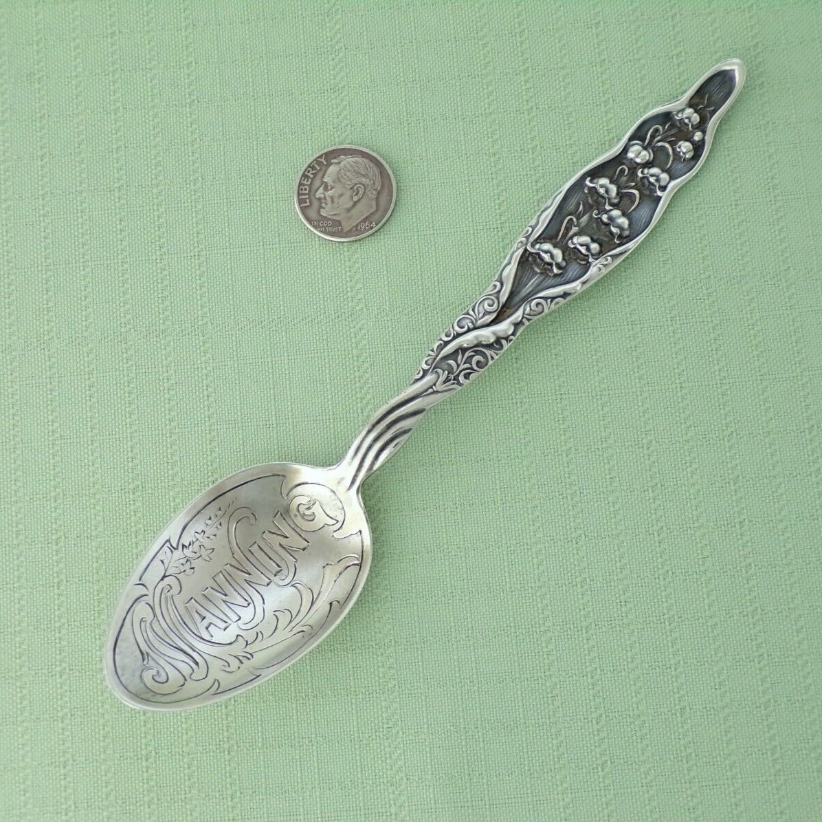  リリーオブザバレー ティースプーン1913年モデル純銀 Lily of the Valley Antique US Sterling Silver Souvenir Spoons for