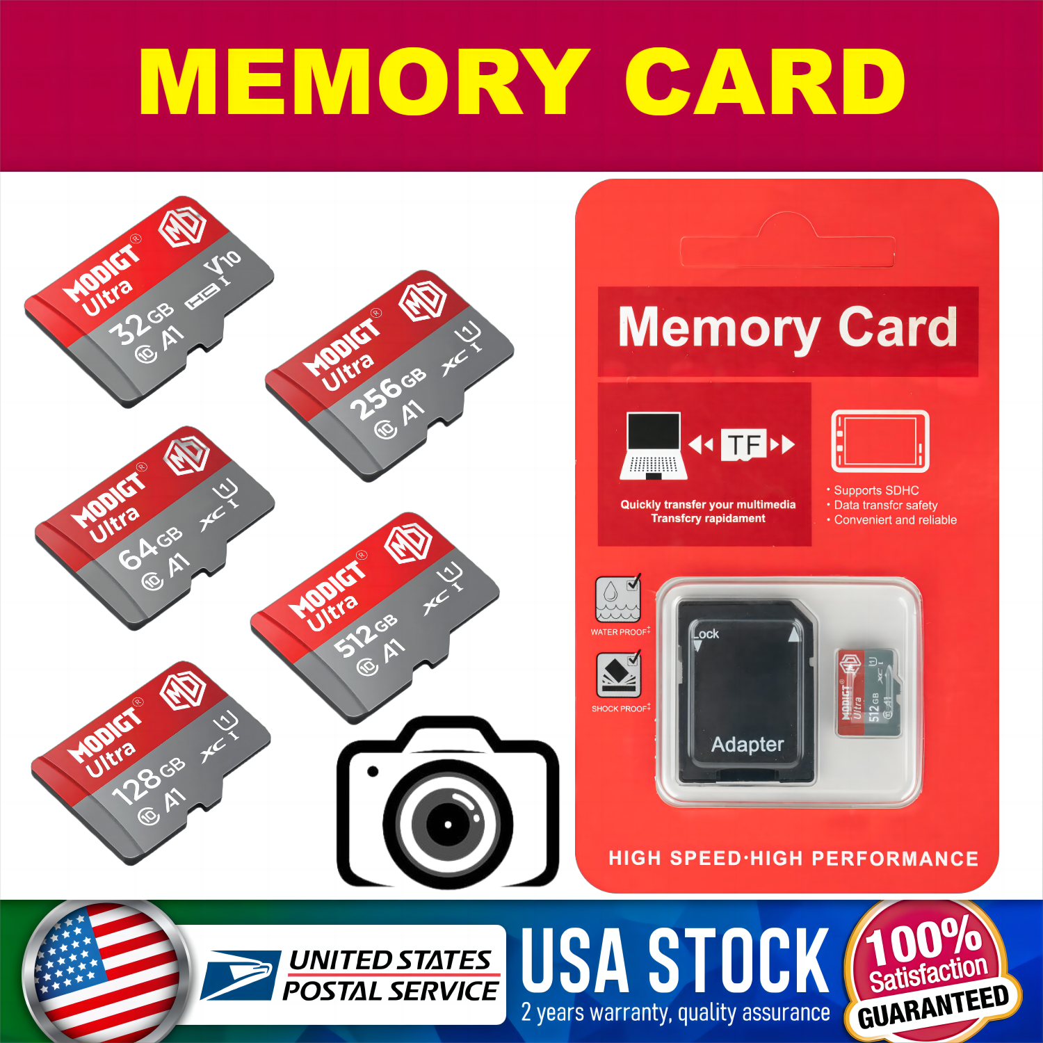 SD Card 32GB 64GB 128GB 256GB 512GB Memory Card Fit For Nikon Canon /REPLACE-image